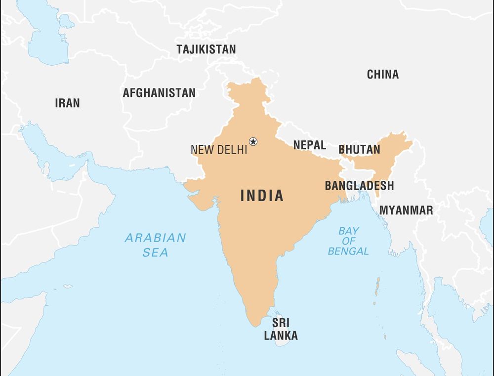 Divisions of India. Indian Coast Countries.